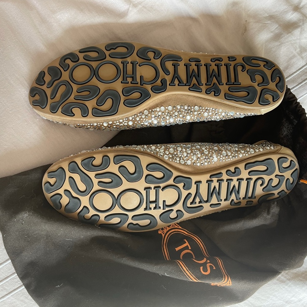 Jimmy Choo Rhinestone Flats - Picture 5 of 9